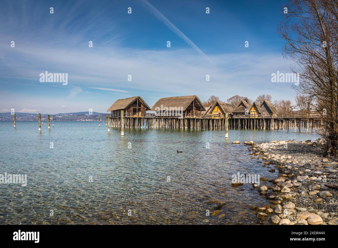 Geografia / viaggi, Germania, Baden-Wuerttemberg, palafitte a Unteruhldingen, ULTERIORI-DIRITTI-CLEARANCE-INFO-NOT-AVAILABLE Foto Stock