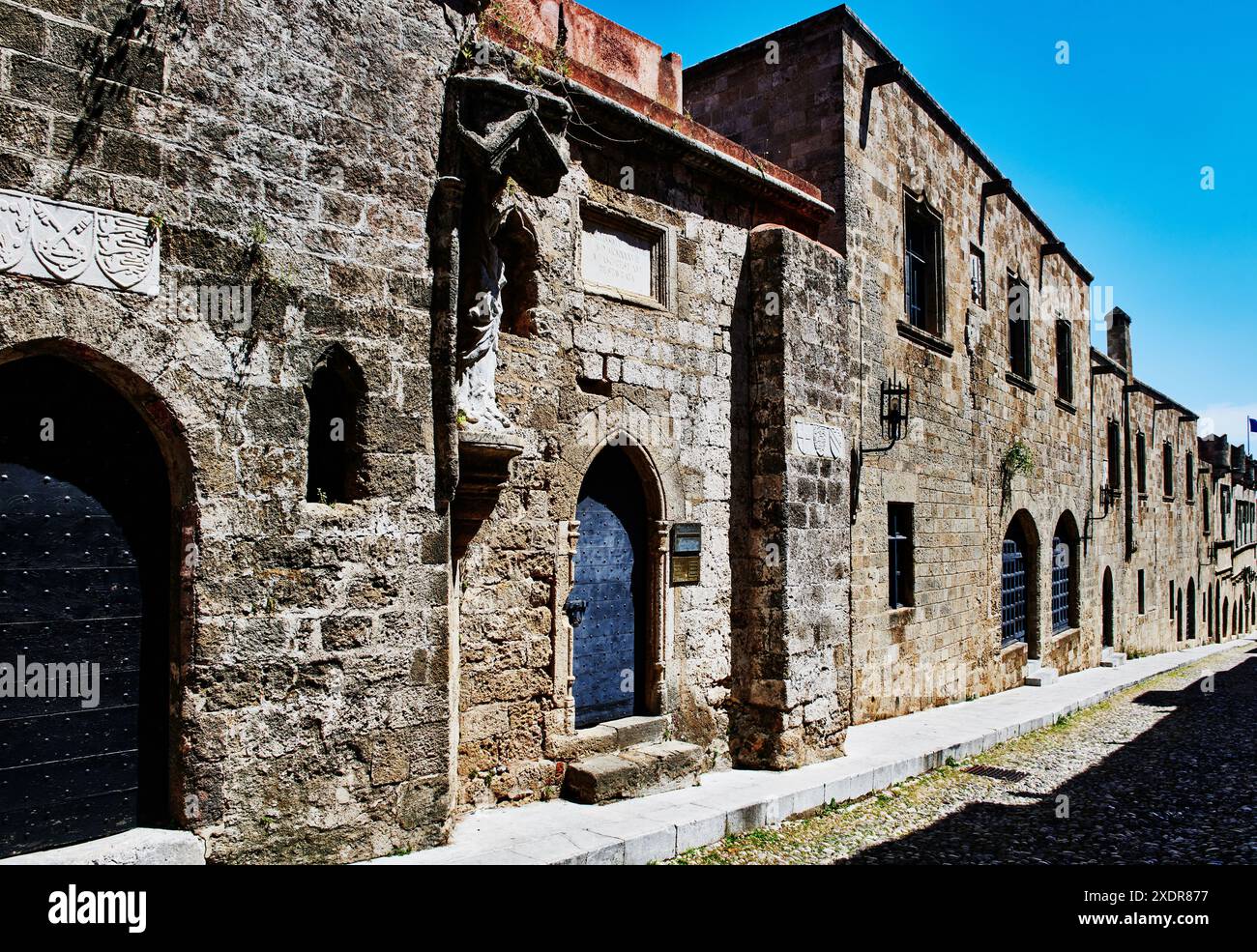 Via medievale nella città vecchia, Rodi, Grecia, Europa Foto Stock