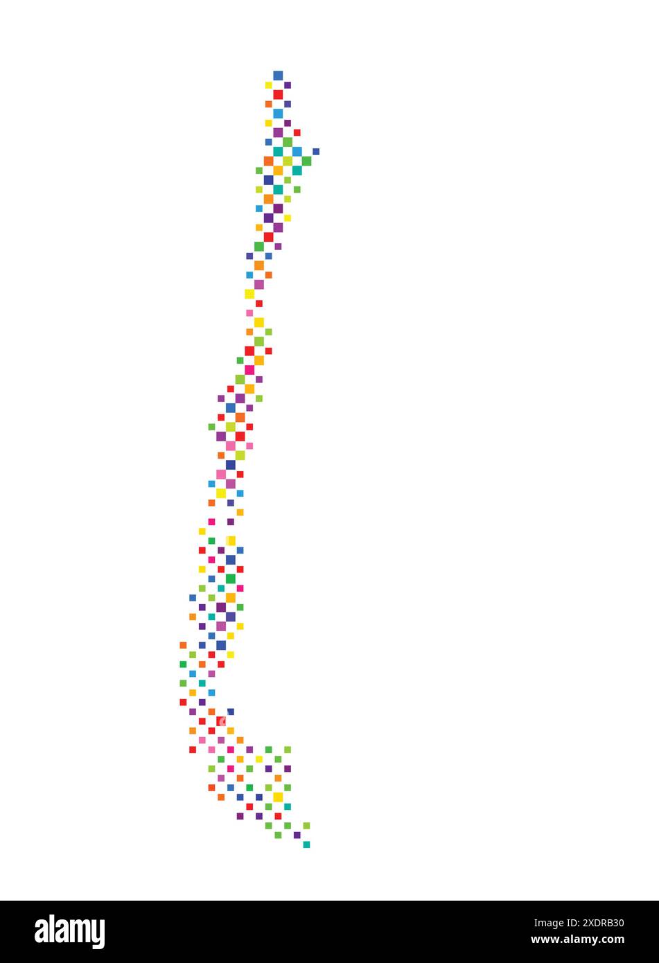 Mappa astratta del Cile con un motivo di quadrati colorati come una scacchiera Illustrazione Vettoriale