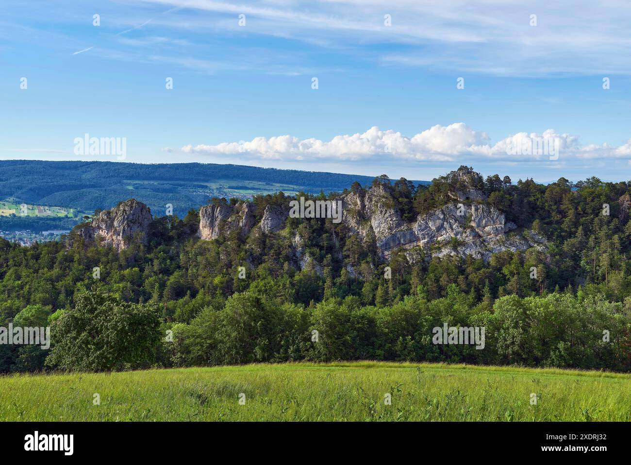 Bännlifels, Bännlifels Roads, Svizzera, Laufental, Schwarzbubenland, Baselland, Soletta, Grindel SO, Elections BL, resti di edifici Foto Stock