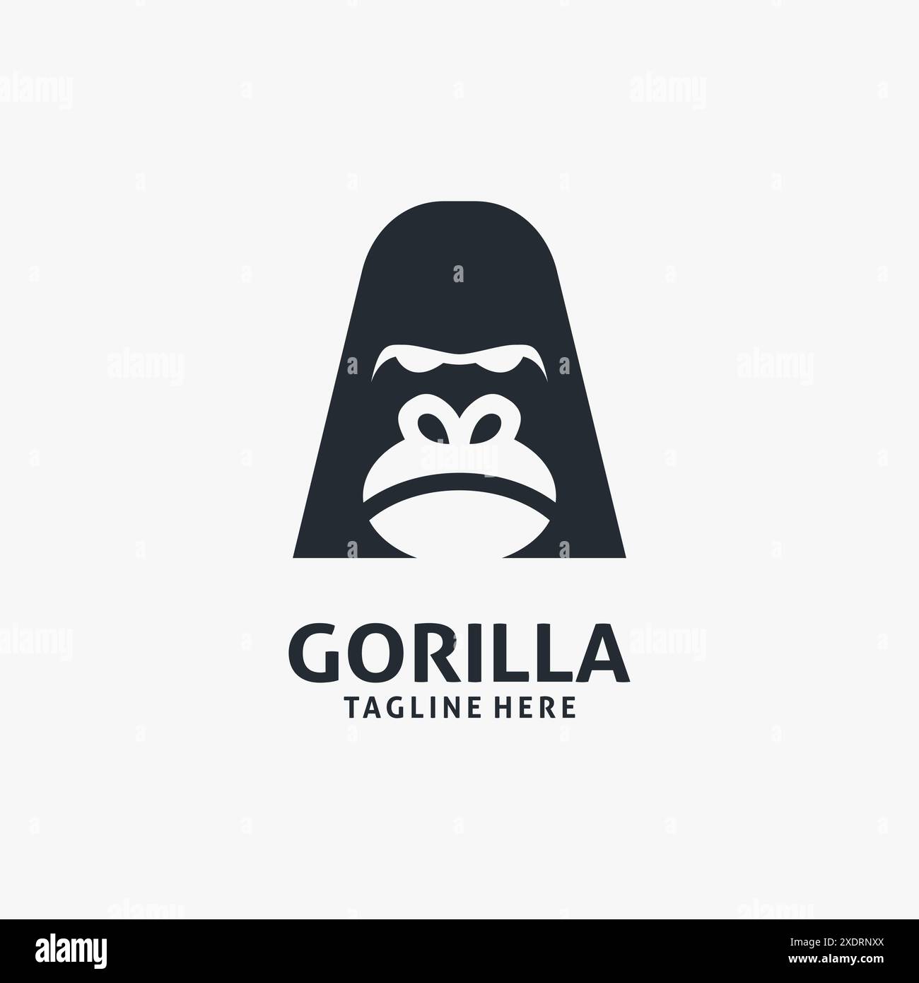 Design con logo Gorilla Head Illustrazione Vettoriale
