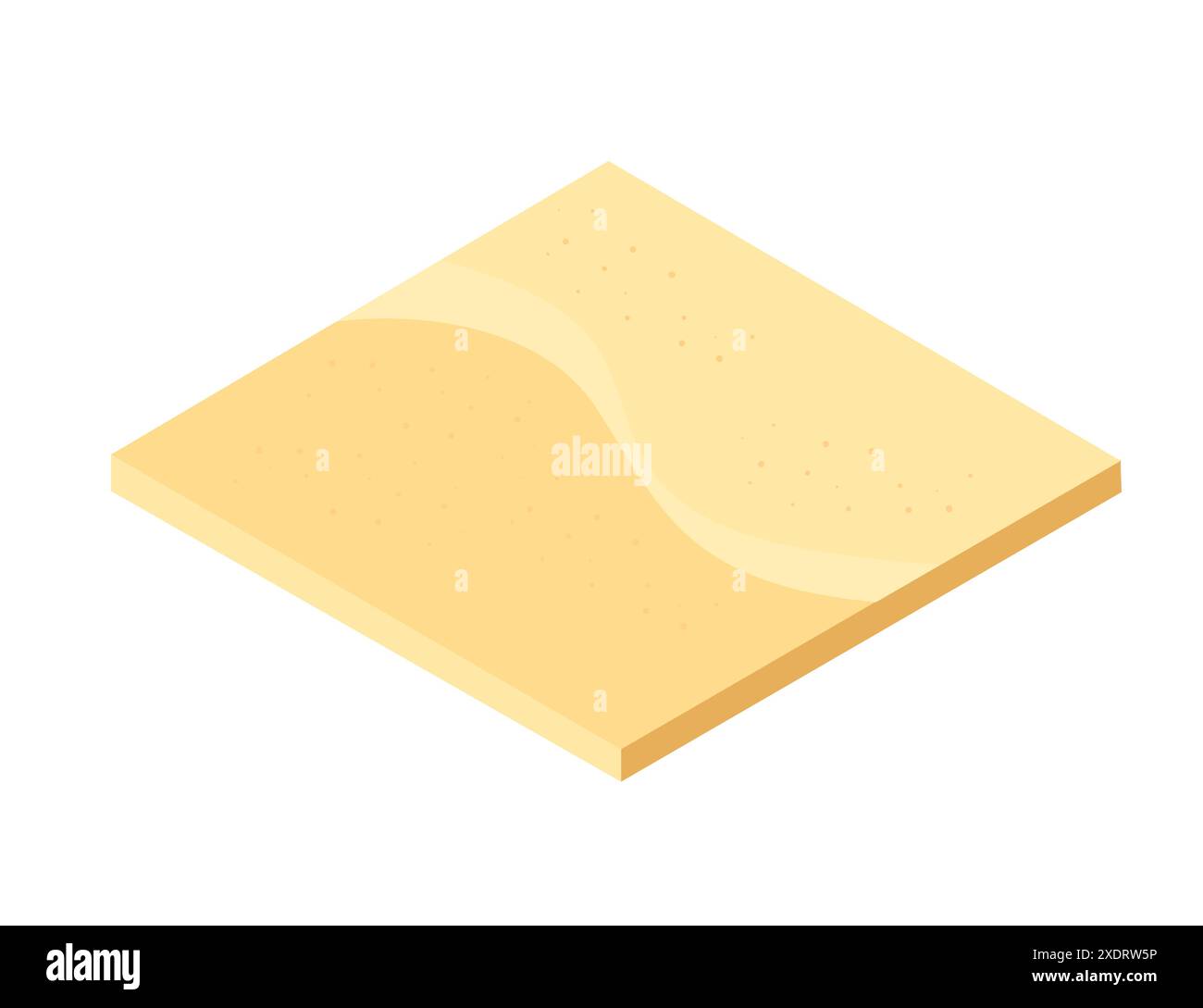 Riquadro quadrato di sabbia isometrica illustrazione vettoriale isolata su sfondo bianco. Illustrazione Vettoriale