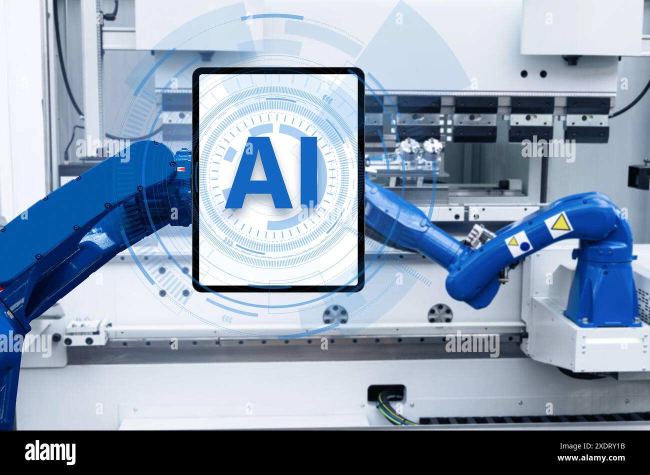 Robot con testo ai - simbolo dell'intelligenza artificiale. Foto Stock