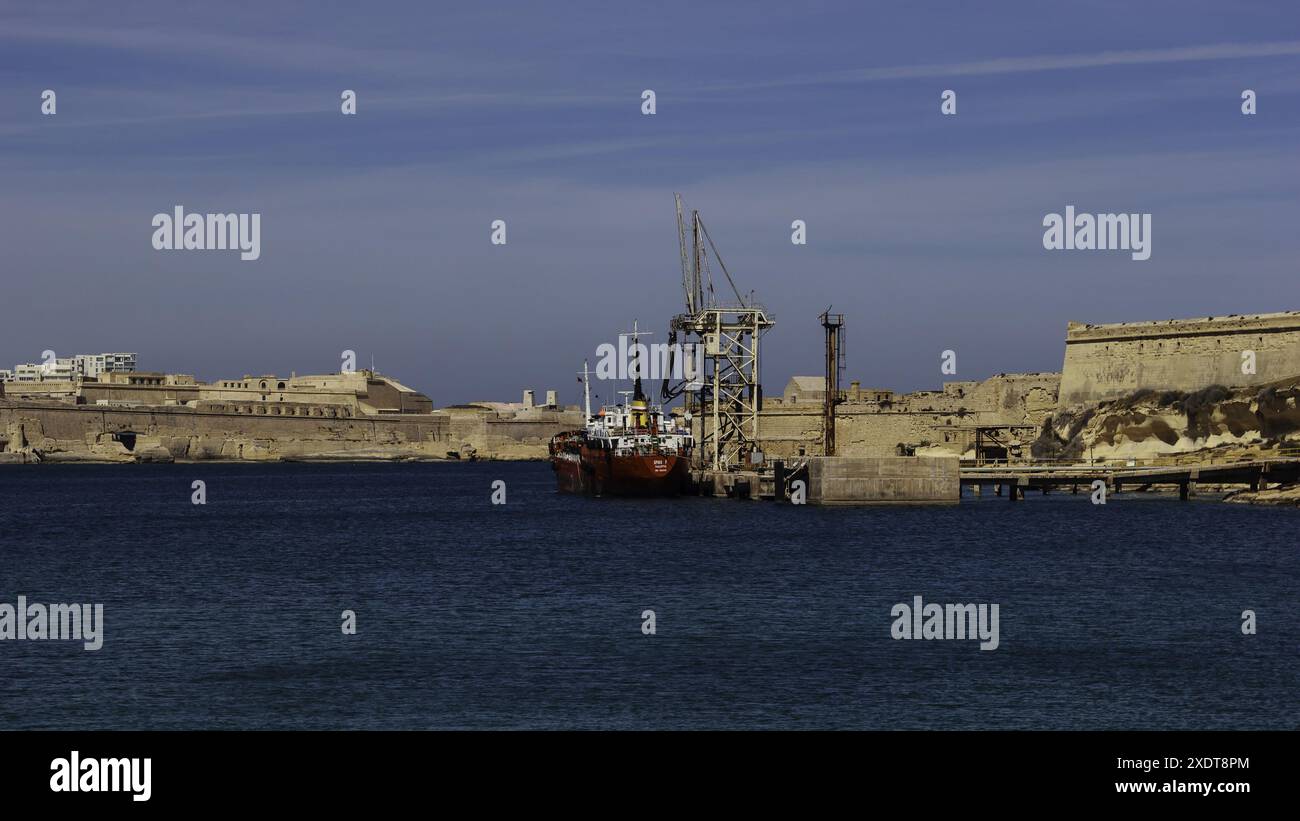 Baia di Rinella al Grand Harbour Foto Stock