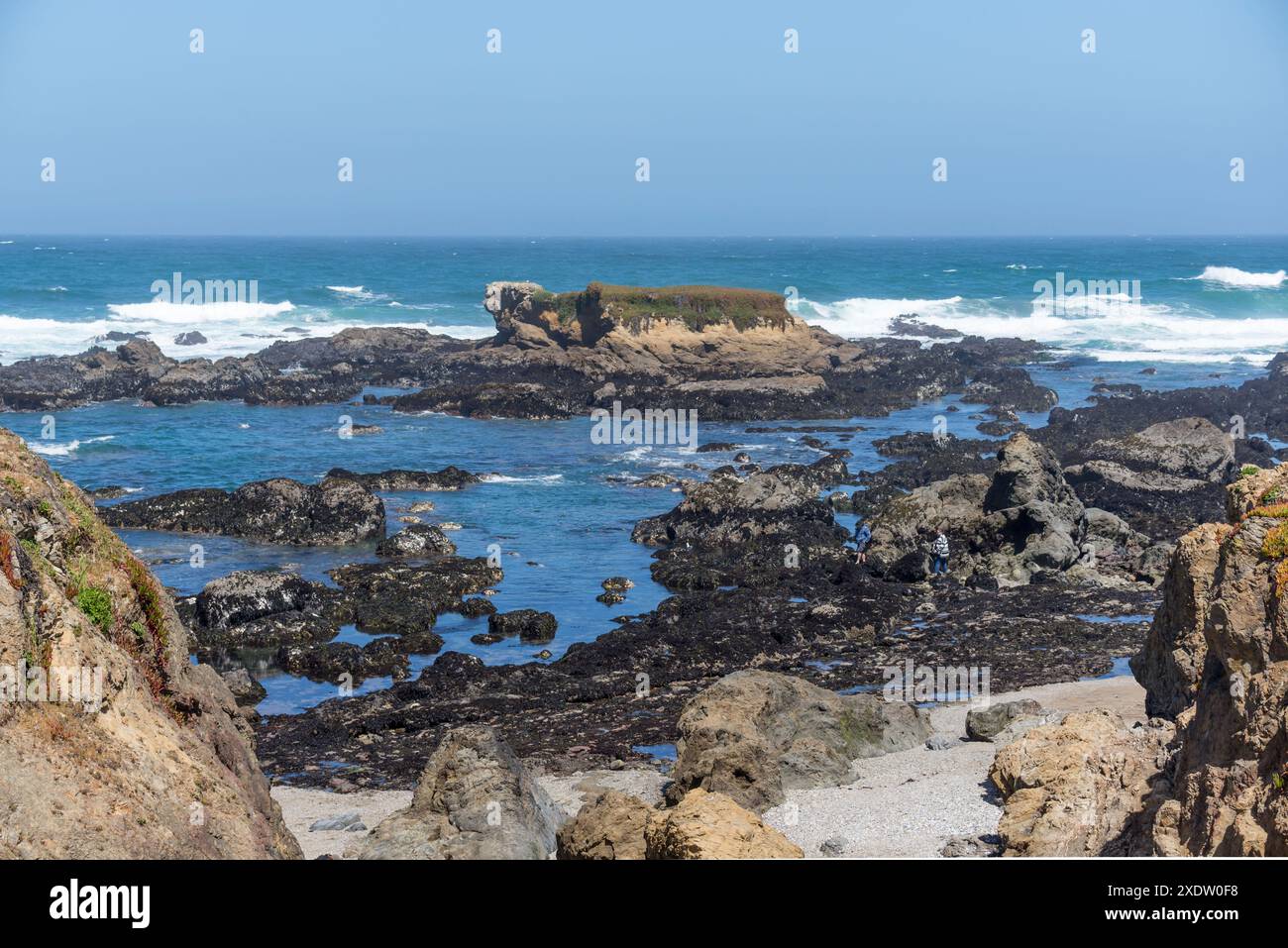 Vista da sopra Glass Beach. Fort Bragg, California. Foto Stock