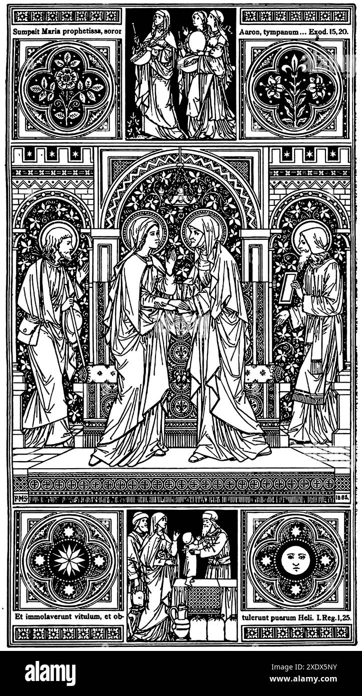 ornamenti decorativi per libri ortodossi d'epoca Foto Stock