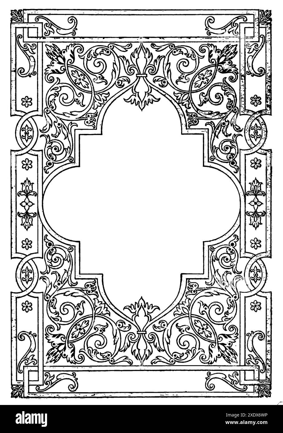 ornamenti decorativi per libri ortodossi d'epoca Foto Stock