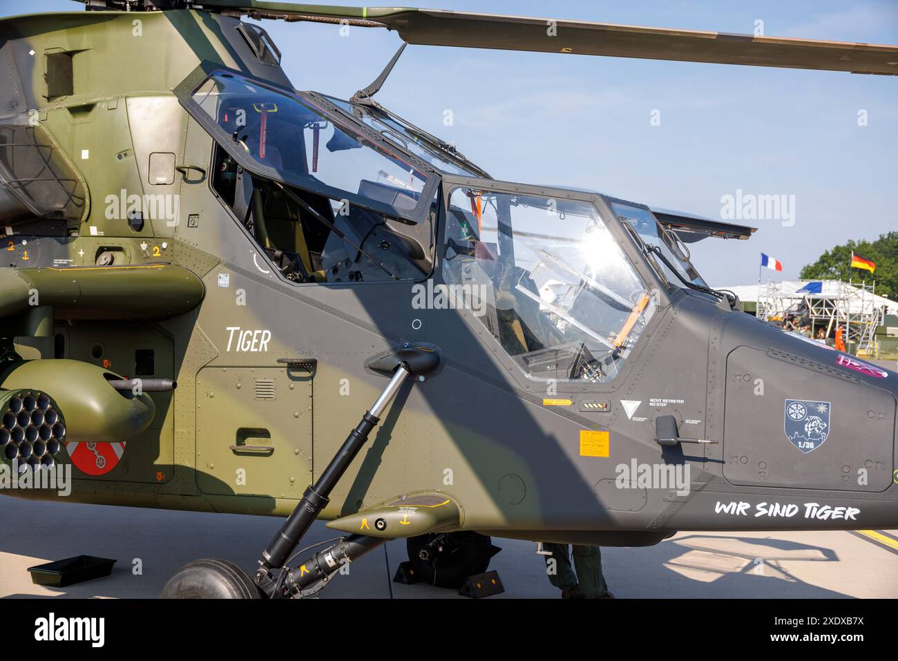 Airbus H665 - elicottero d'attacco Tiger, cooperazione franco-tedesca, Eurocopter. L'elicottero dovrebbe essere ritirato dalla Bundeswehr nel 2032. a. Foto Stock