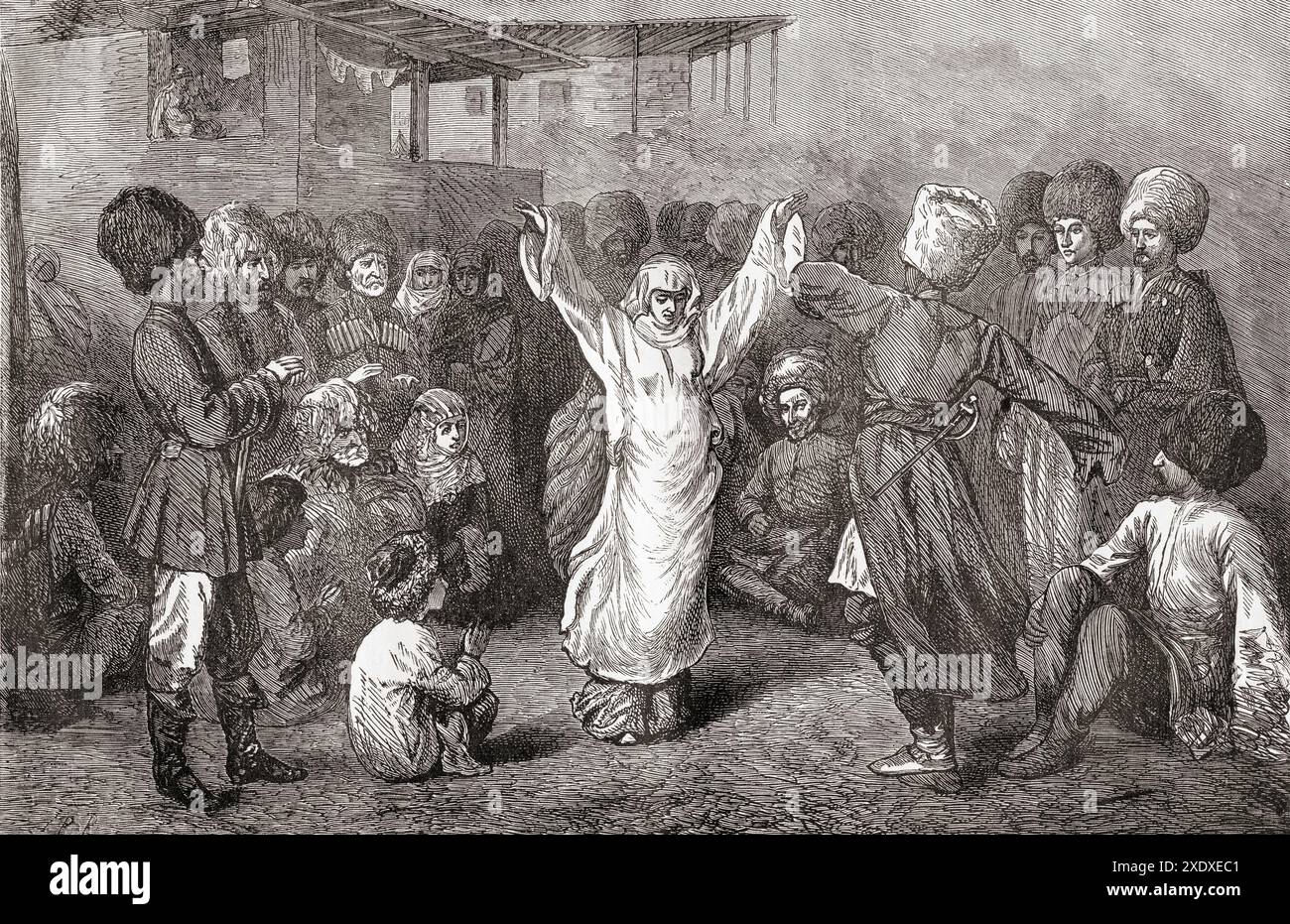 Danza Circassiana. Da Russes et Turcs: La Guerre D'Orient, pubblicato nel 1878. Foto Stock