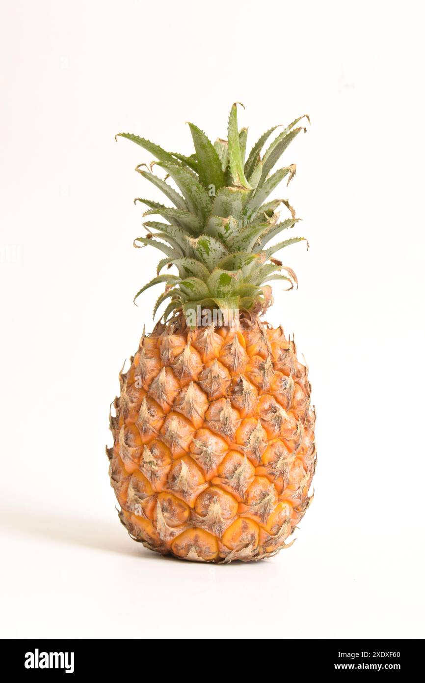 Ananas fresco maturo, ananas isolato su sfondo bianco Foto Stock