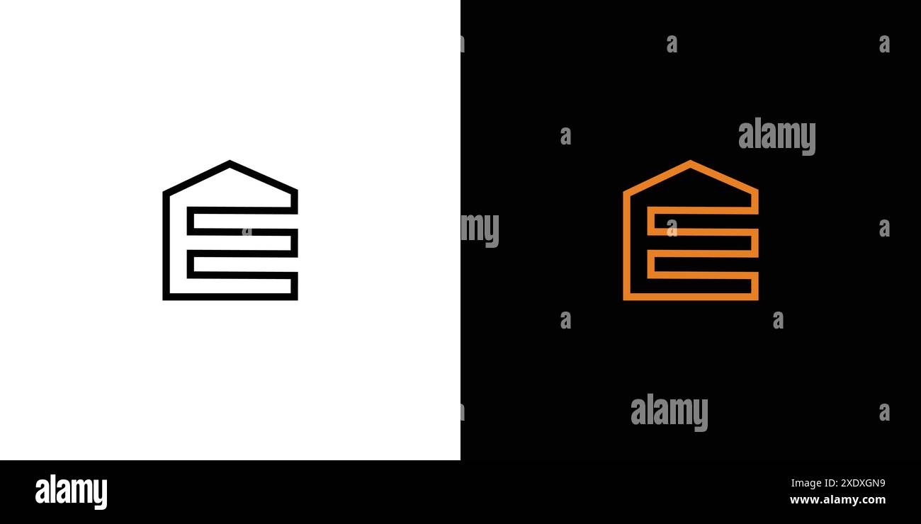 Il design del logo e home è unico e moderno Illustrazione Vettoriale