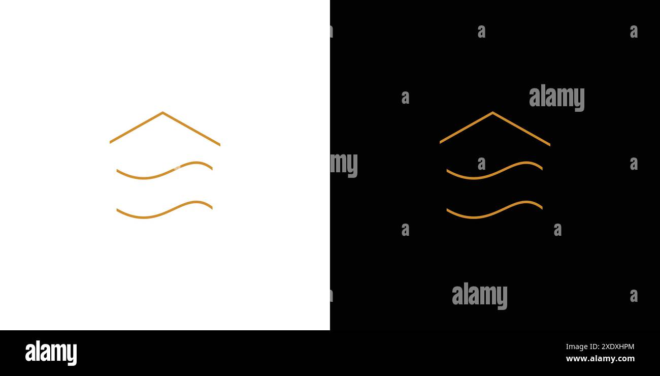 Il logo e Home è unico e lussuoso Illustrazione Vettoriale