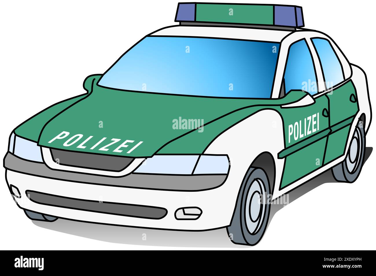 Auto della polizia verde Foto Stock