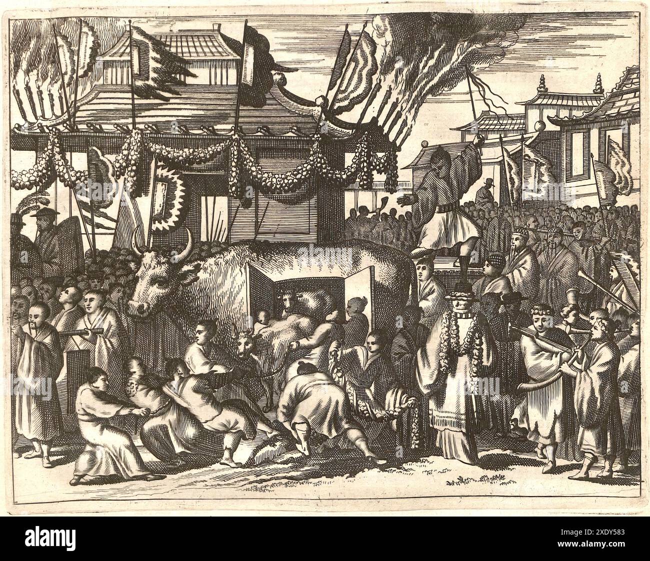 Beschreibung des kaiserlichen reichs von Taising von China 1676, von olfert dapper, Historisch, digital restaurierte Reproduktion von einer Vorlage au Foto Stock