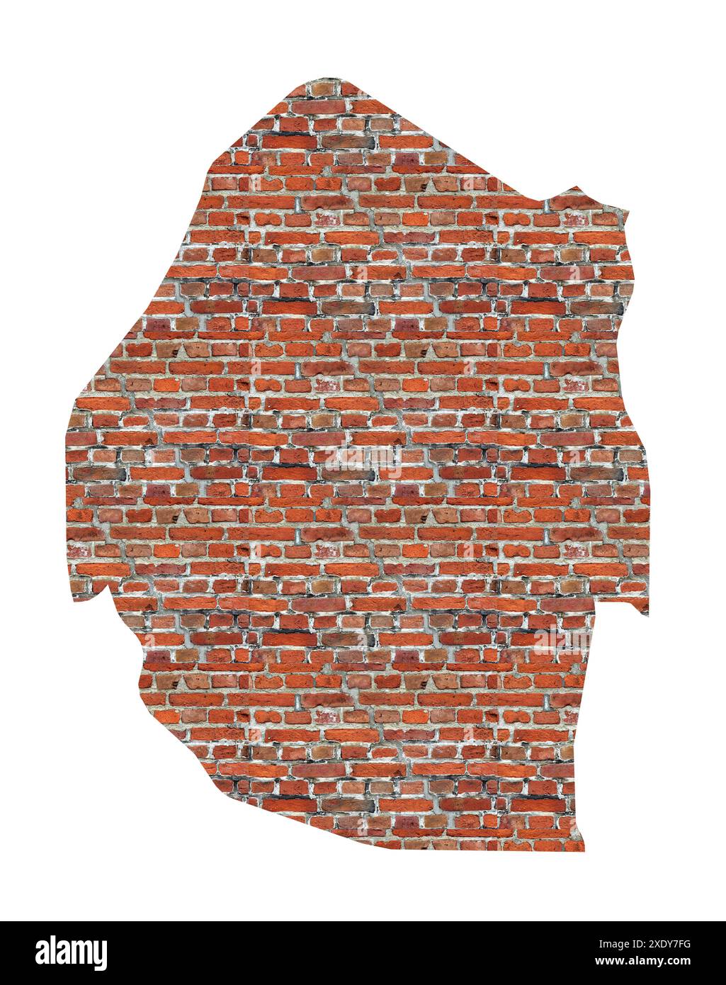 Mappa astratta di Eswatini progettata come un muro di mattoni Foto Stock