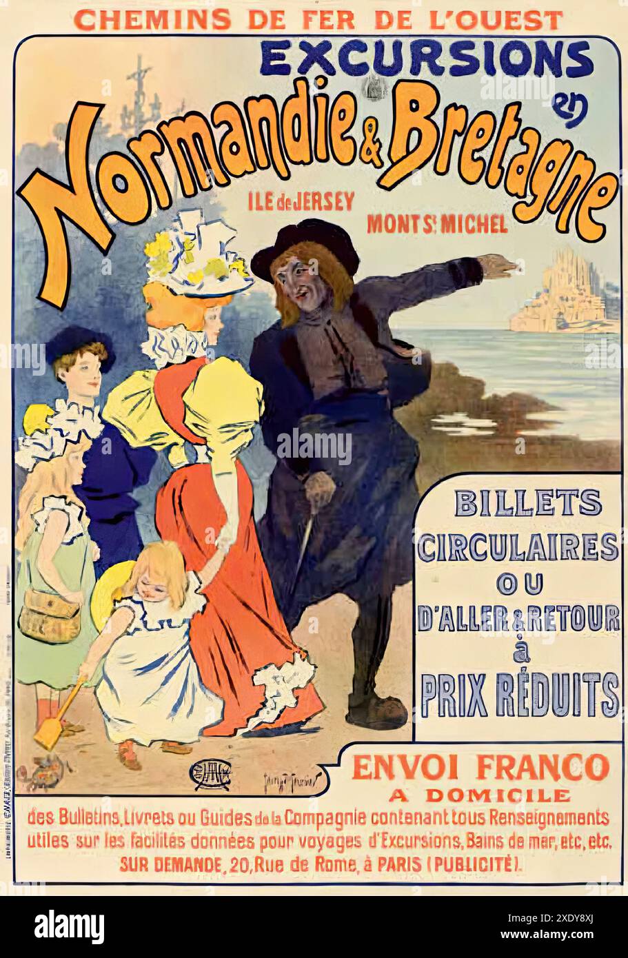 MEUNIER Georges (1869-1942) - escursioni in Normandie e Bretagne 1896 - poster illustrati d'epoca Foto Stock
