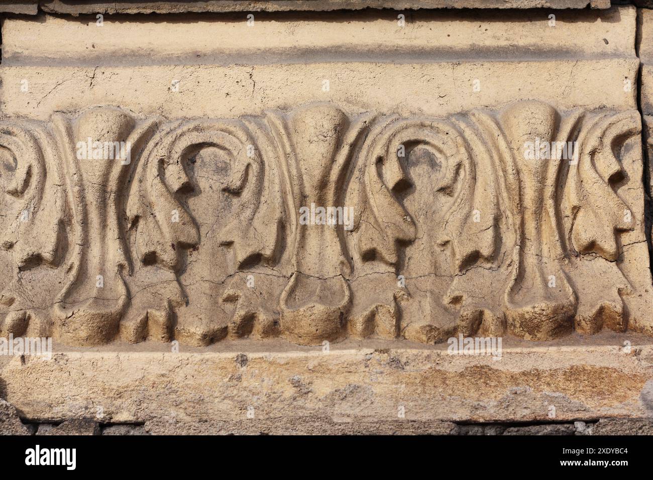 Decorazioni architettoniche a foglie d'acanto Foto Stock