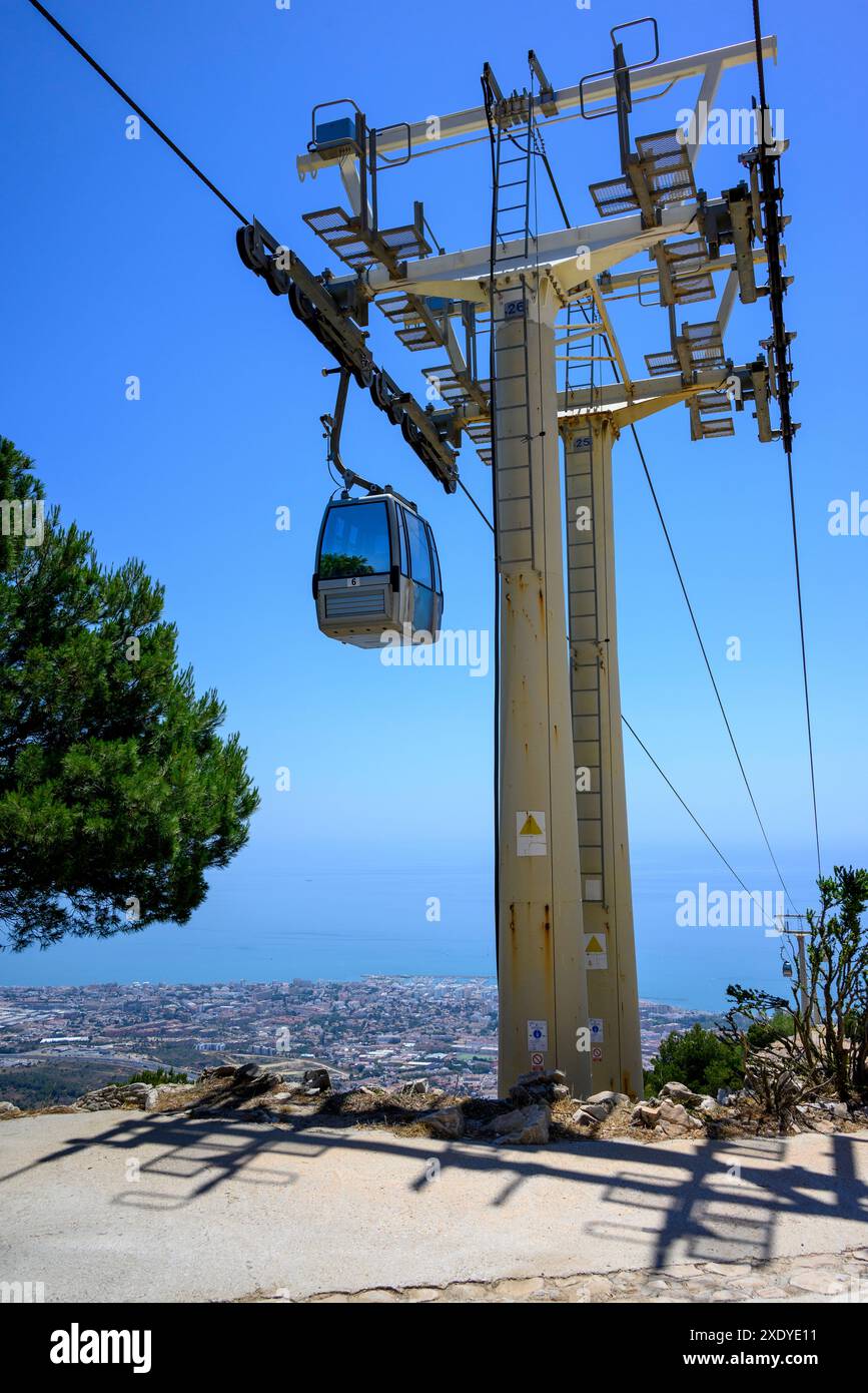 Funivia in cima al Monte Calamorro, Benalmadena, Costa del Sol, Malaga, Spagna Foto Stock