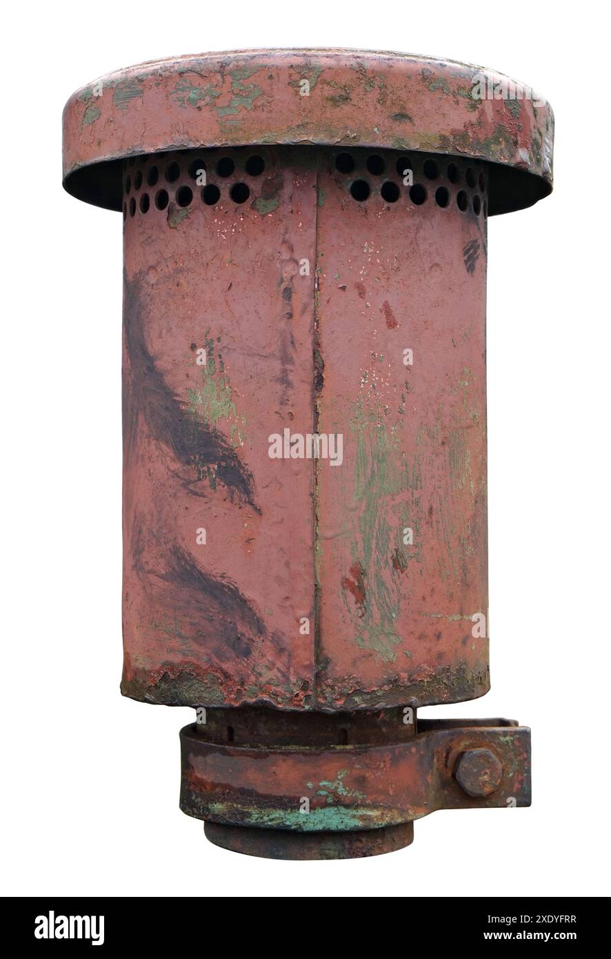 Parafiamma di un vecchio trattore diesel d'epoca isolato Foto Stock