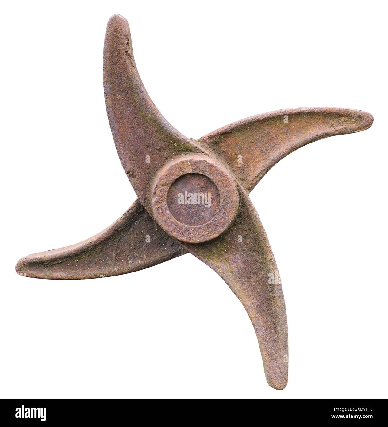 Ingranaggio a forma di stella per piccoli trattori d'epoca rétro Rusty isolato Foto Stock
