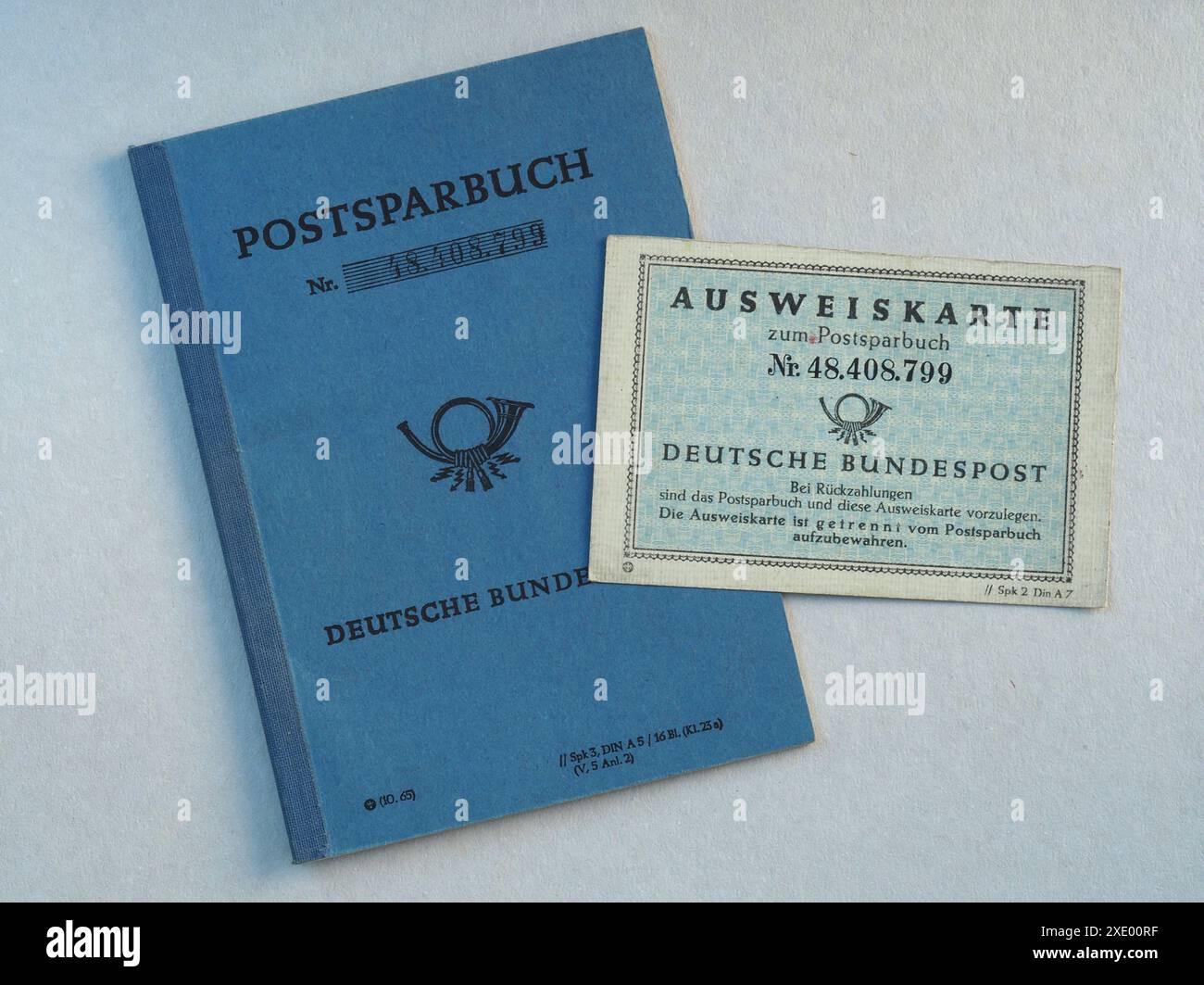 Conto di risparmio postale con carta d'identità Foto Stock
