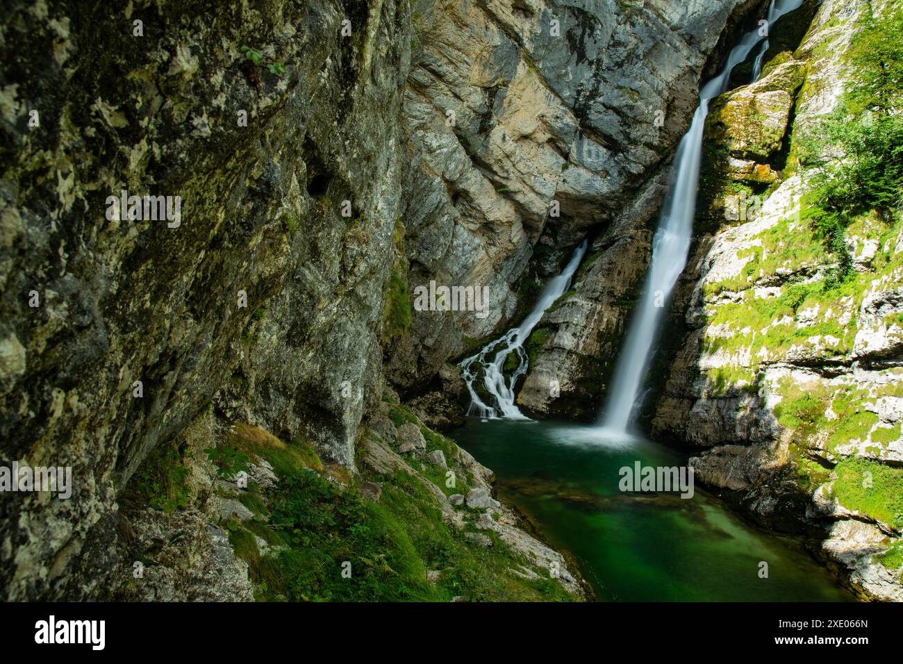 Cascata Savica nel parco nazionale del Triglav in Slovenia Foto Stock