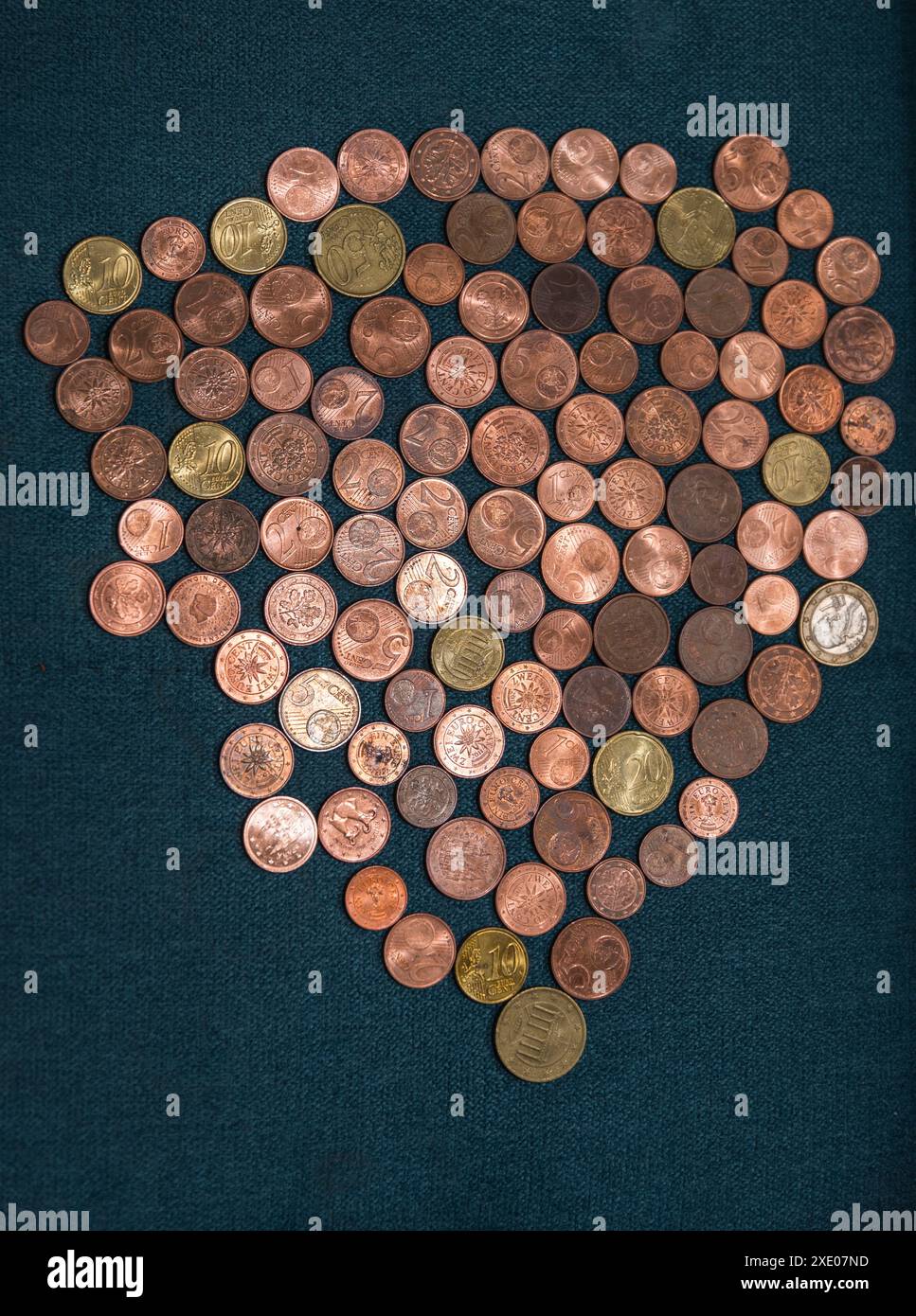 Mezzi di pagamento moneta di rame euro - contante Foto Stock