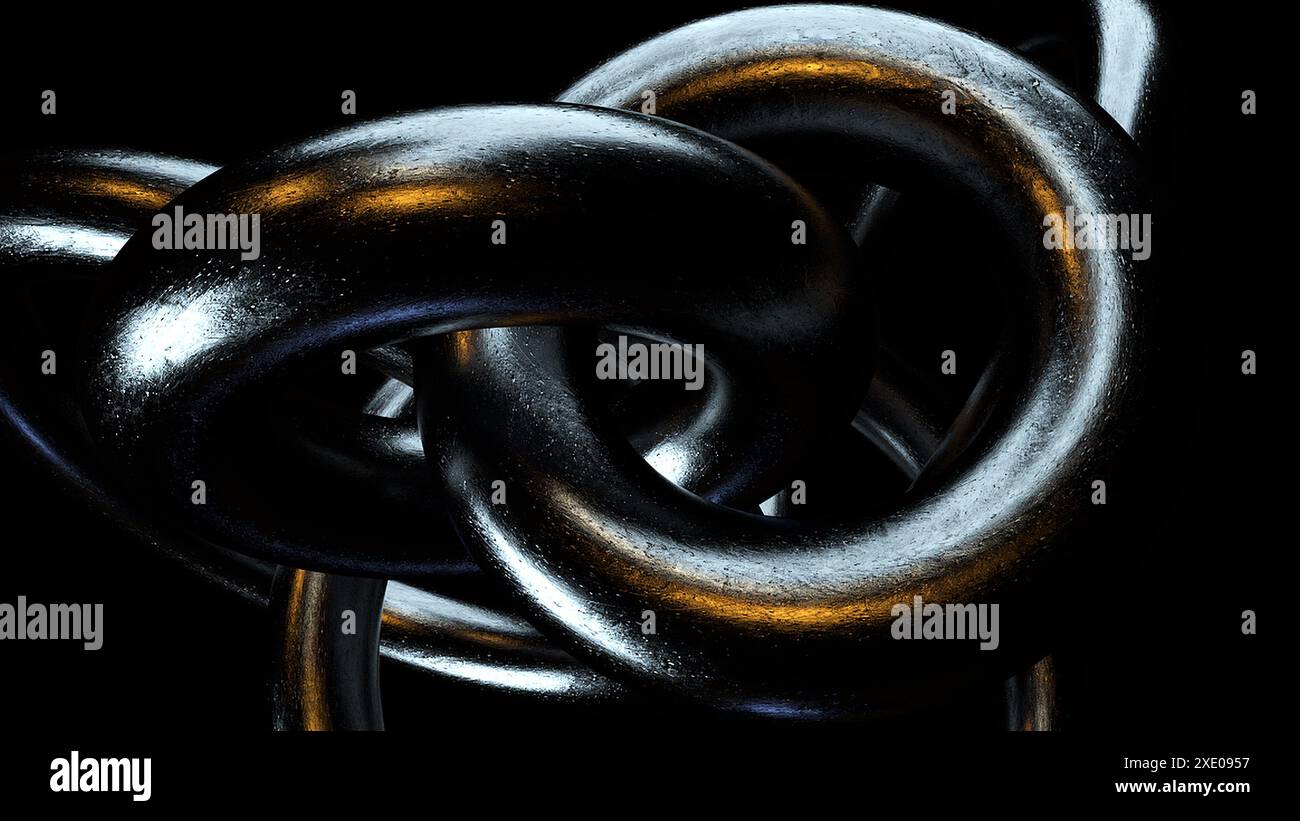 Cerchi in acciaio neri Foto Stock
