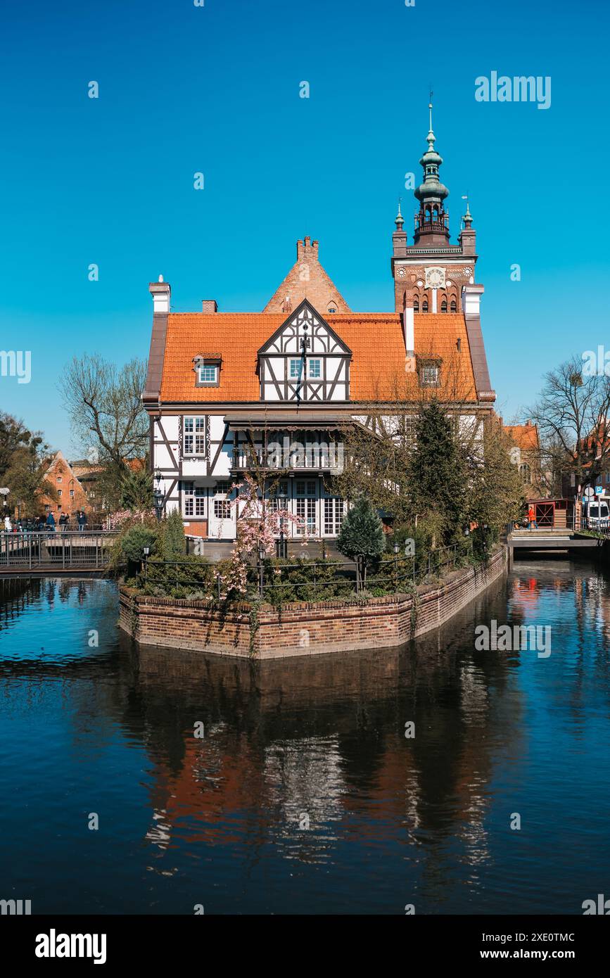 Edifici ed elementi architettonici parte storica di Danzica, Polonia Foto Stock