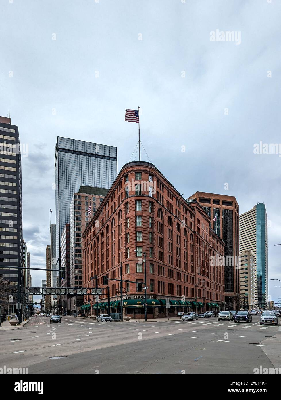 Città del centro di Denver e scene di strada ad aprile Foto Stock