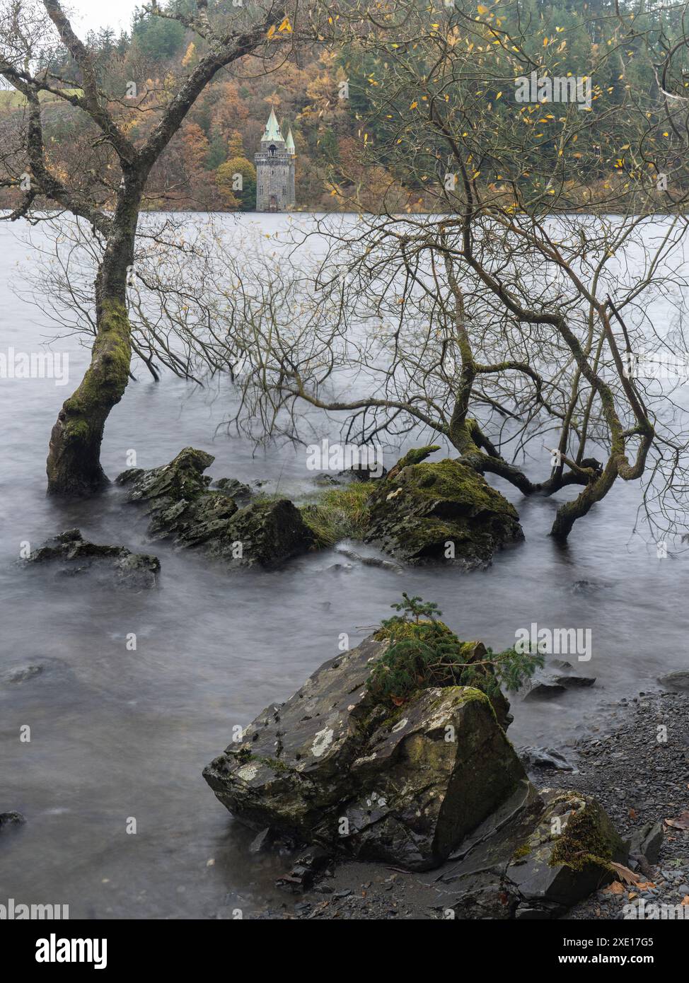 Intorno al lago Vyrnwy in autunno, Powys, Galles centrale, Regno Unito Foto Stock