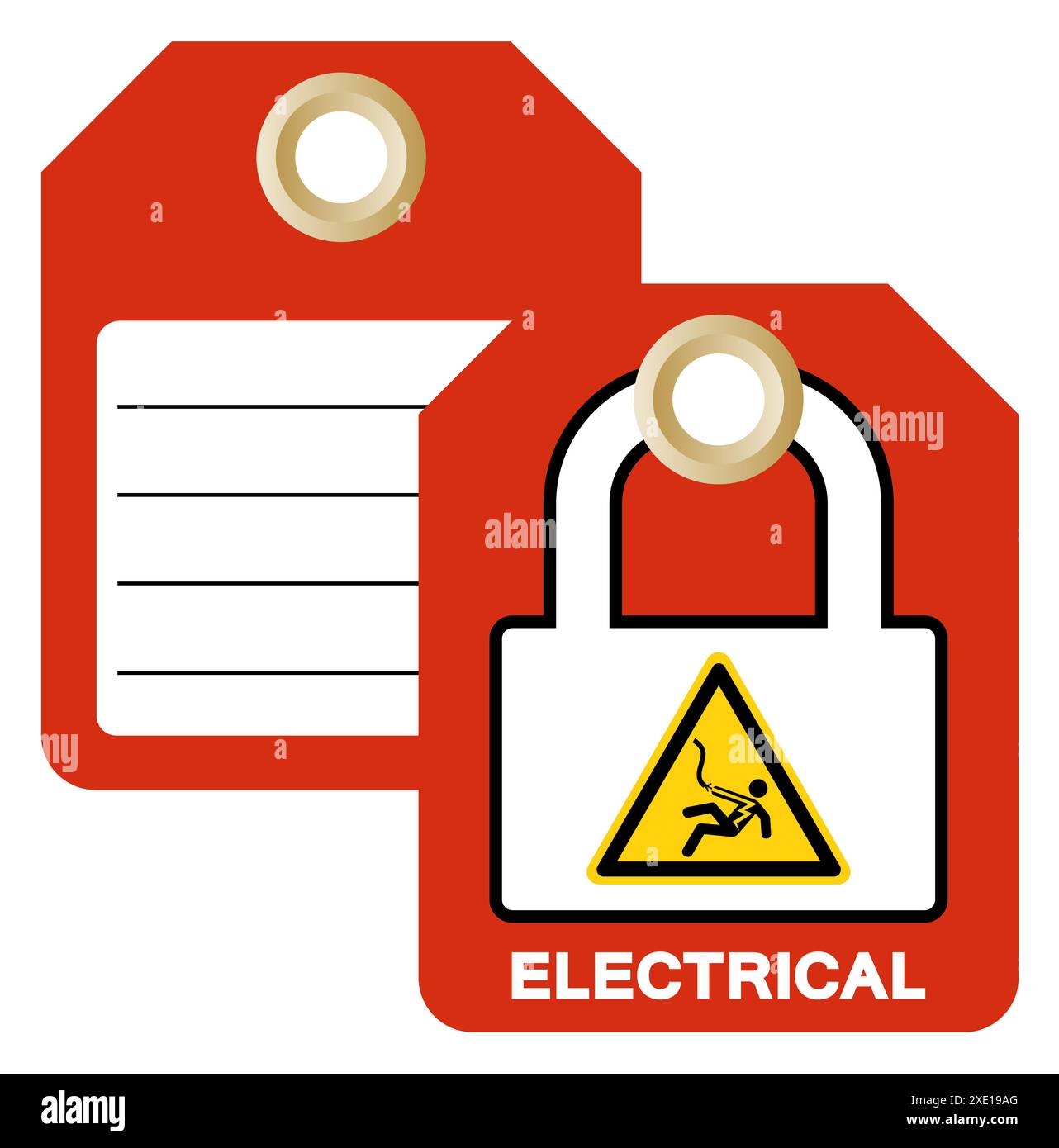 Etichetta etichetta elettrica simbolo, illustrazione vettoriale, isolamento su sfondo bianco. EPS10 Foto Stock