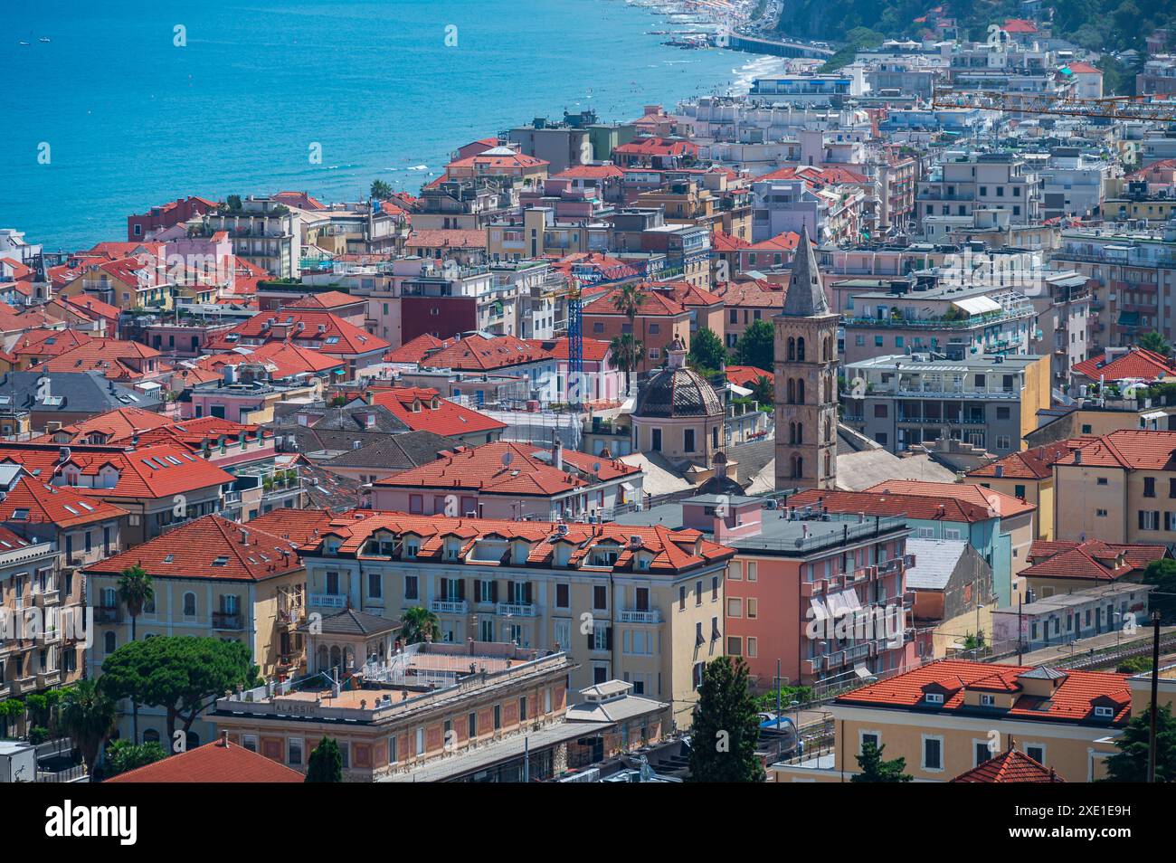 Vista sulla città di Alassio Foto Stock