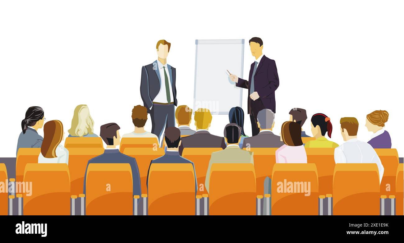 Seminario di lavoro, presentazione, conferenza, illustrazione Foto Stock