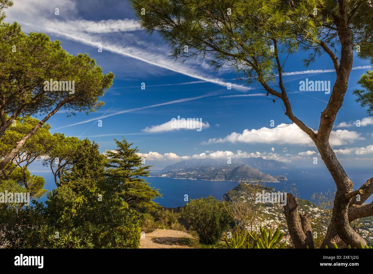 Geografia / viaggi, Italia, Campania, vista da Monte Solaro su Capri, DIRITTI AGGIUNTIVI-CLEARANCE-INFO-NON-DISPONIBILE Foto Stock