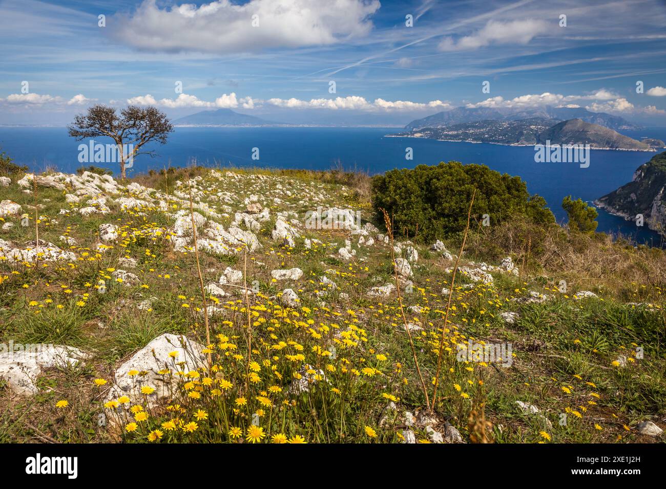 Geografia / viaggi, Italia, Campania, Vista da Monte Solaro verso Napoli, Capri, DIRITTI AGGIUNTIVI-CLEARANCE-INFO-NON-DISPONIBILE Foto Stock