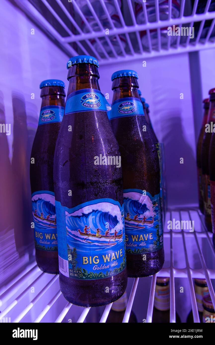 Birra fredda (Big Wave) in frigo Foto Stock
