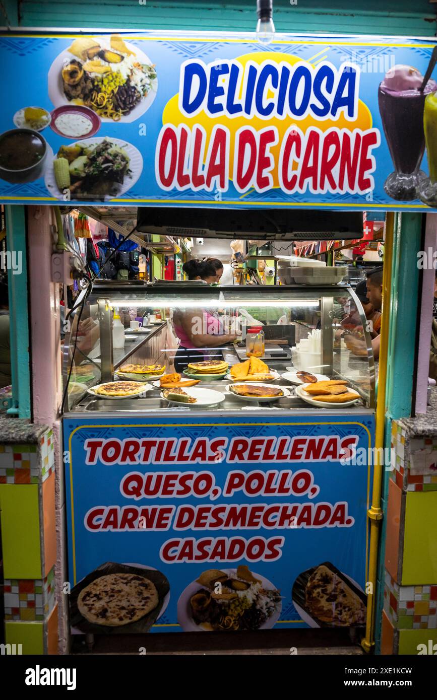 Fast food, mercato centrale, San Jose, Costa, Rica Foto Stock