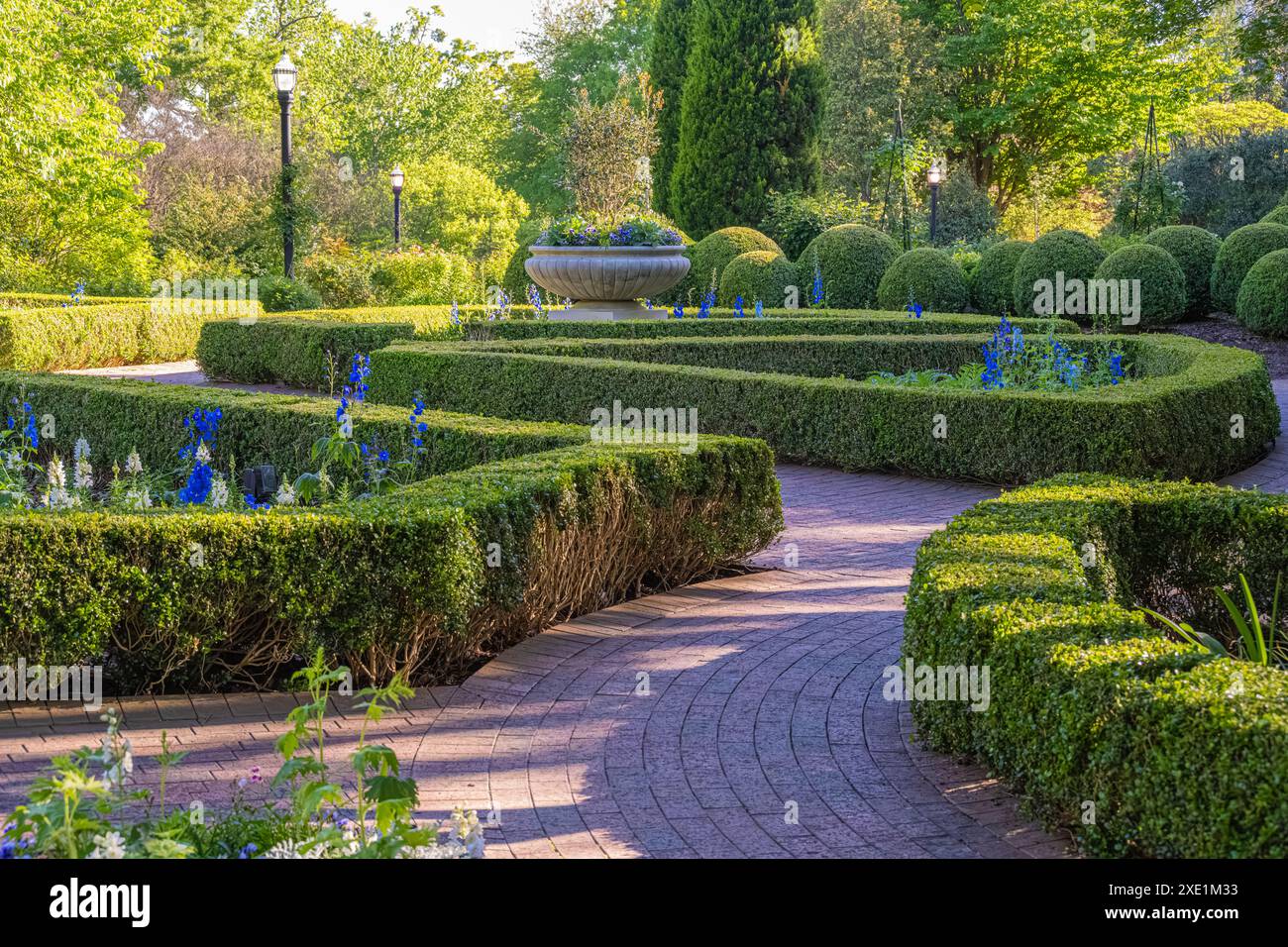 Levy Parterre, un bellissimo giardino medievale con nodo all'interno del Giardino Botanico di Atlanta a Midtown Atlanta, Georgia. (USA) Foto Stock