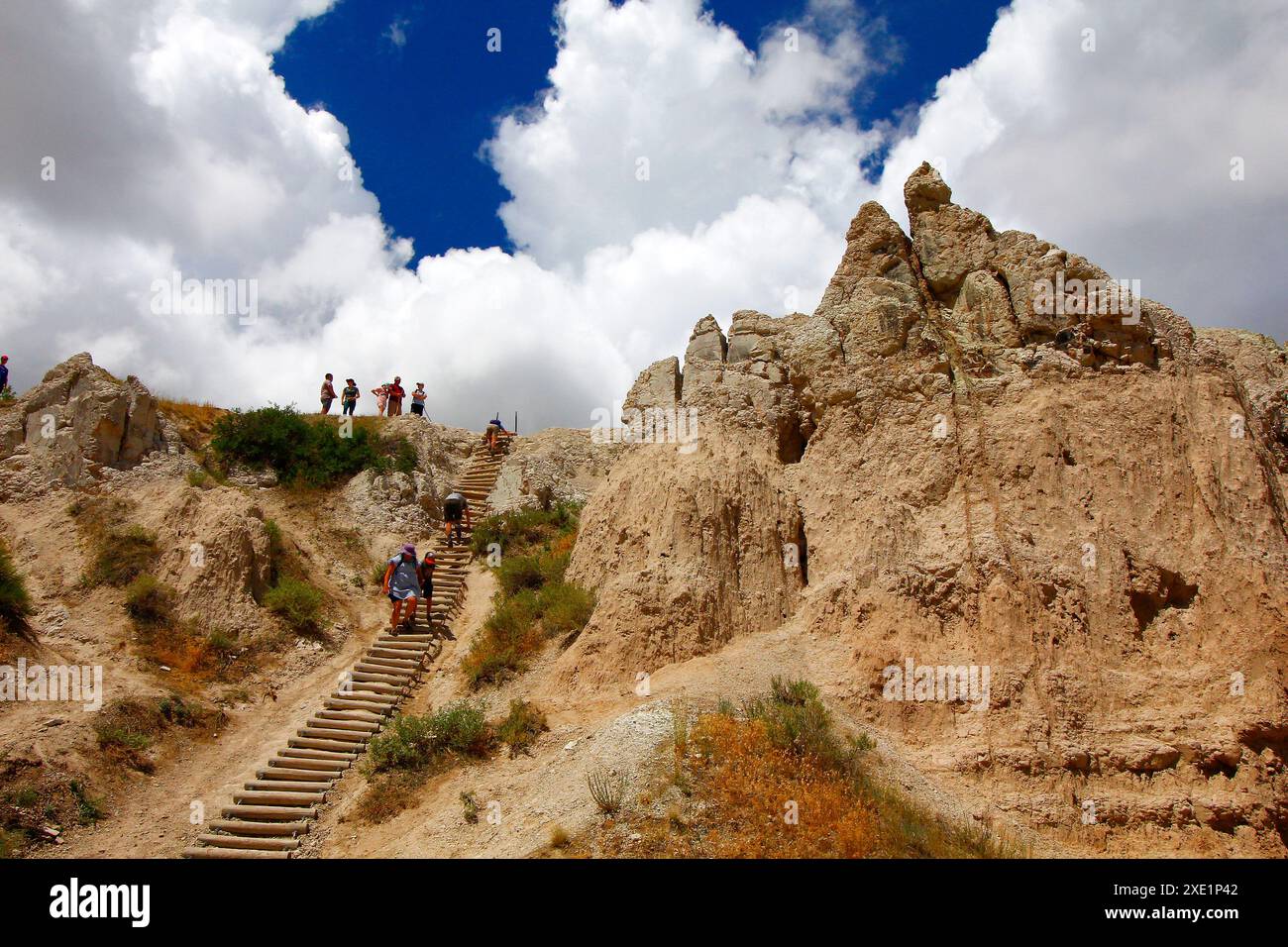 Viste dal Notch Trail, dal Badlands National Park, dal South Dakota Foto Stock