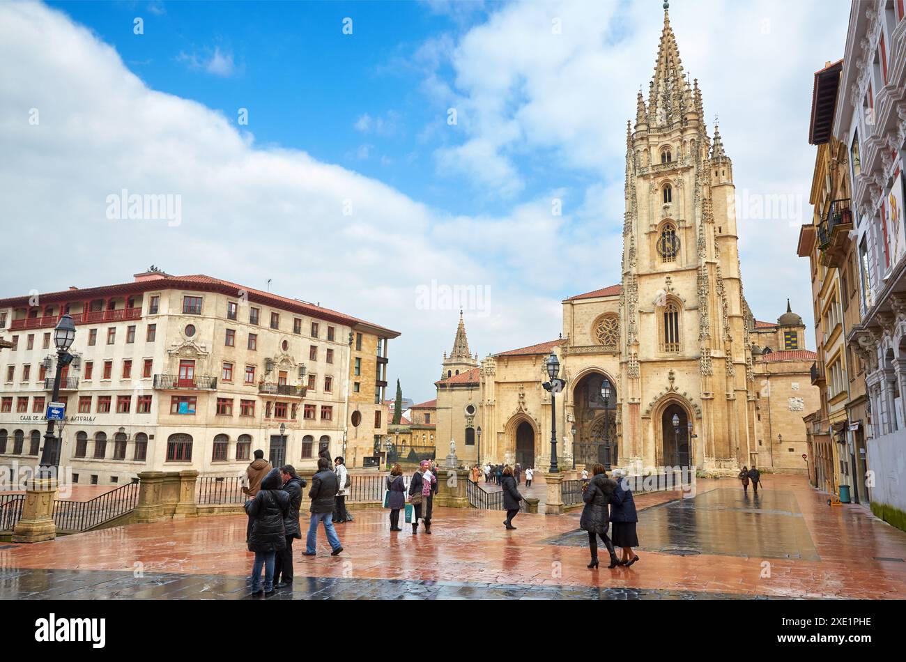 Cattedrale, Plaza Alfonso II El Casto, Oviedo, Asturias, Spagna. Foto Stock