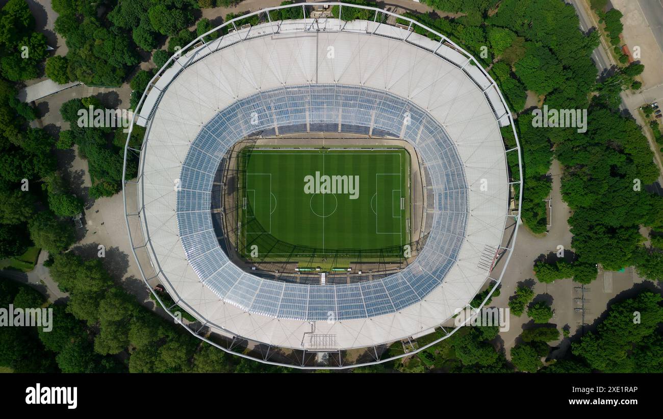 Fotografia aerea di un intero stadio di Hannover, Germania Foto Stock