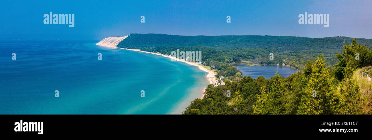 Punto panoramico di Empire Bluff, Empire Bluff Trail, Sleeping Bear Dunes National Lakeshore, Michigan Foto Stock
