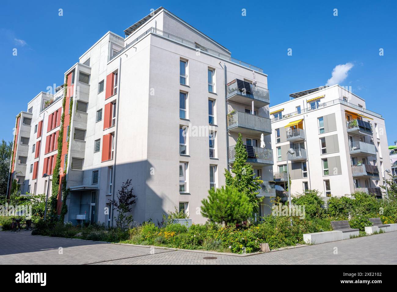 Appartamenti in un'area di sviluppo residenziale a Berlino, Germania Foto Stock