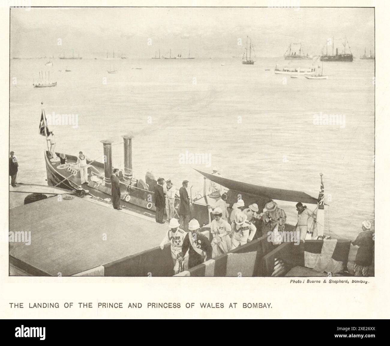 Lo sbarco del Principe e della Principessa di Galles a Bombay (Mumbai). India. 1910 Foto Stock