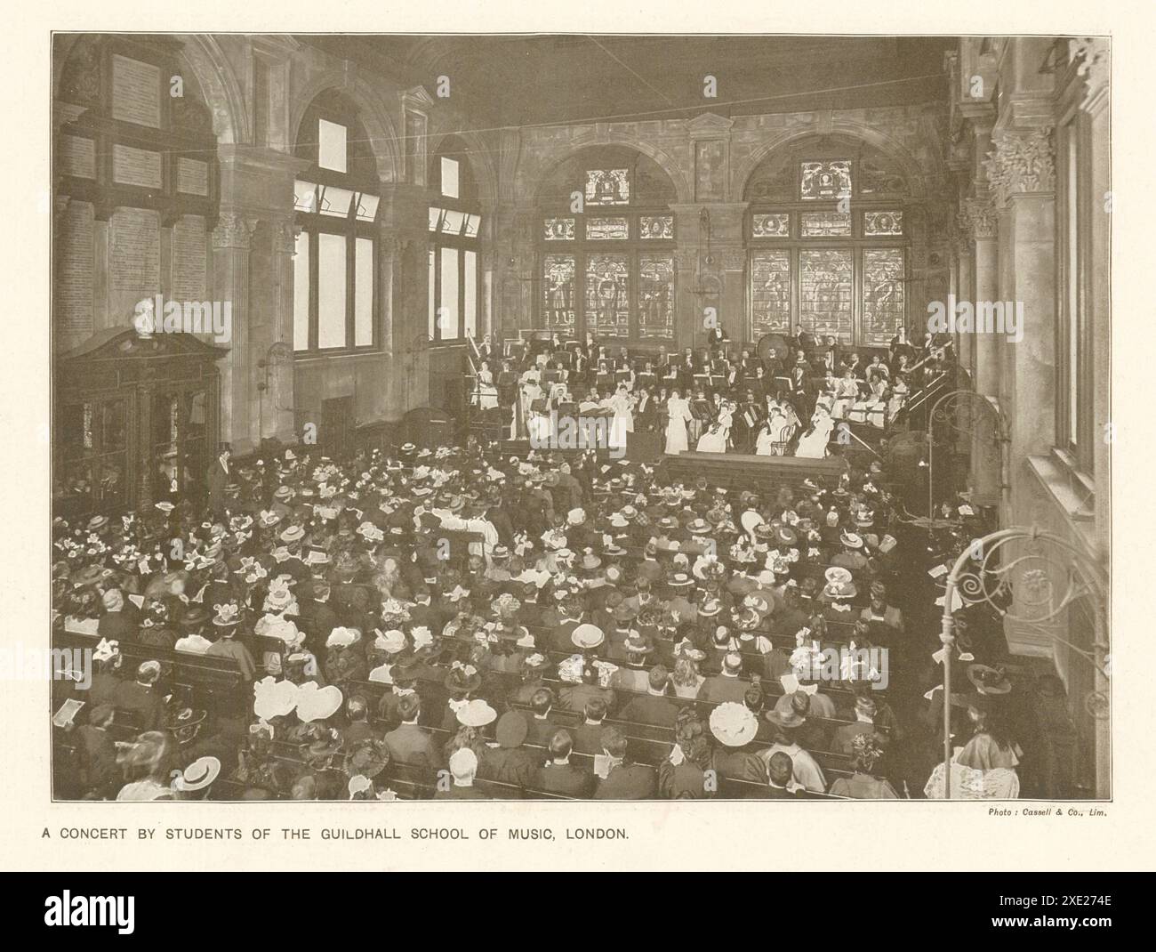 Un concerto degli studenti della Guildhall School of Music di Londra. 1910 Foto Stock