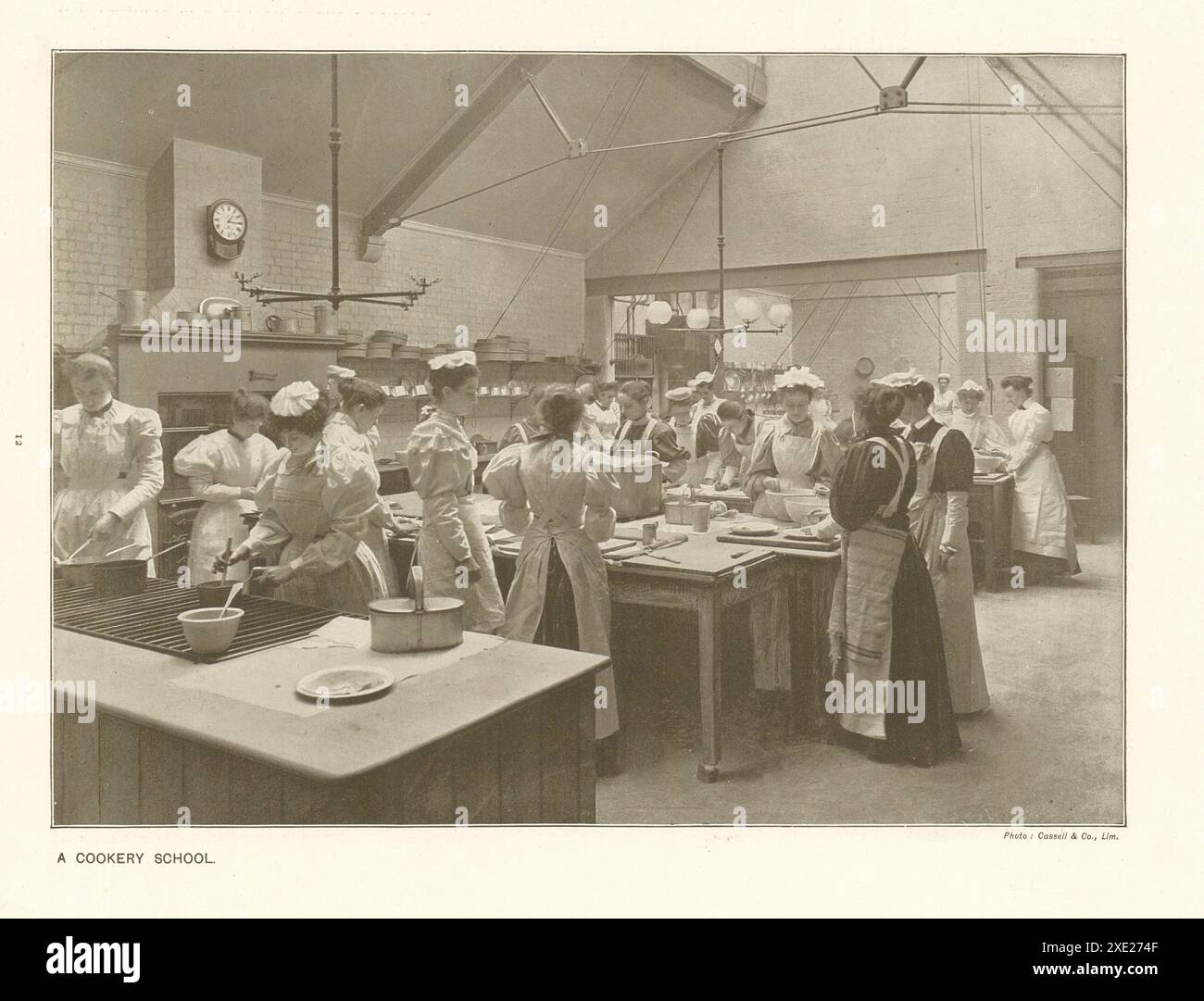 National Training School of Cookery, Buckingham Palace Road, Londra 1910 Foto Stock
