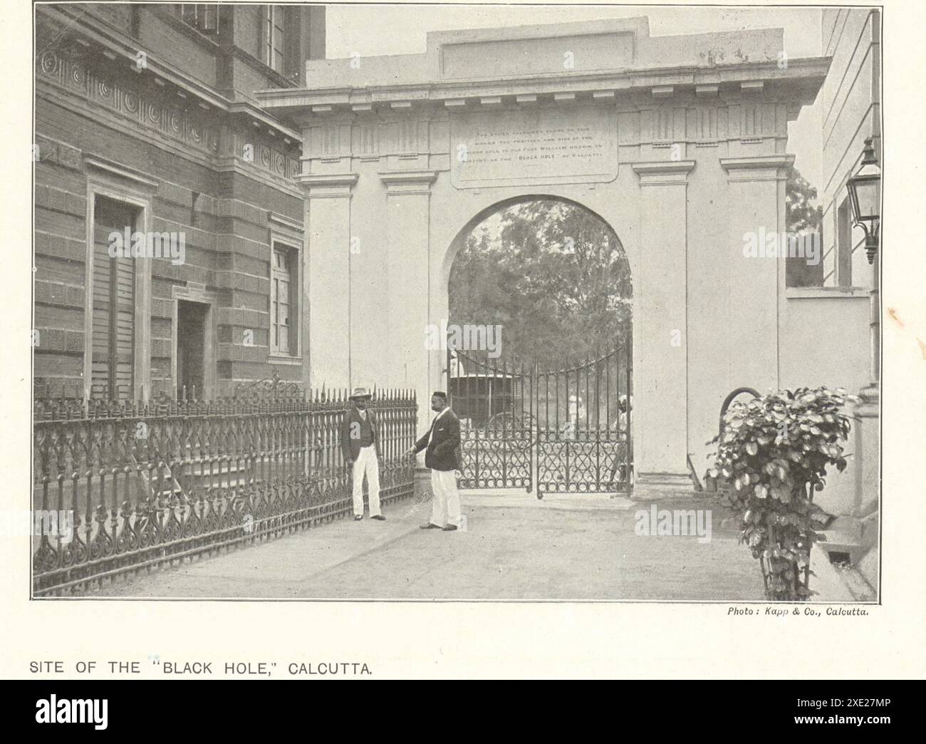 Sito del "buco nero" di Calcutta. India. 1910 Foto Stock