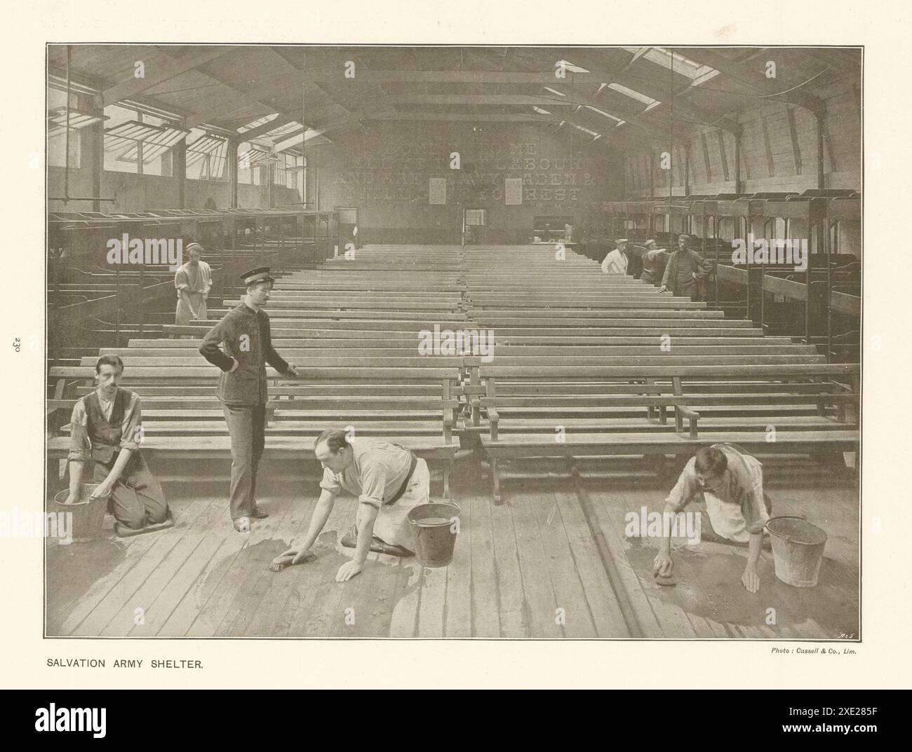 Un "sit-up da un soldo" in un rifugio dell'Esercito della salvezza a Blackfriars, Londra 1910 Foto Stock