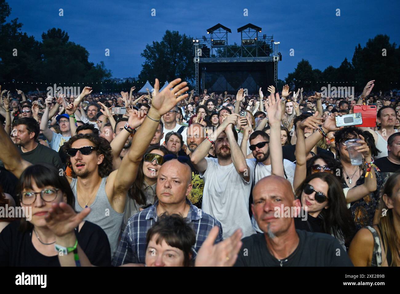 Zagabria, Croazia, 240624. La band punk svedese Viagra Boys si esibisce al primo giorno del festival INMusic al lago Jarun. Foto: Vanesa Pandzic / CROPIX Zagabria Croazia Copyright: XxVanesaxPandzicx/xCROPIXx viagra boys27-240624 Foto Stock